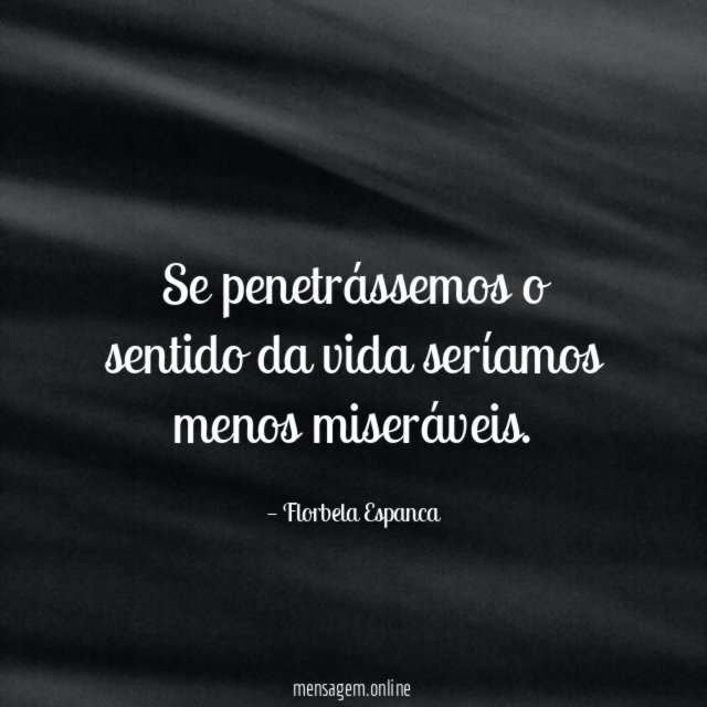 Se penetrássemos o sentido da vida seríamos menos miseráveis