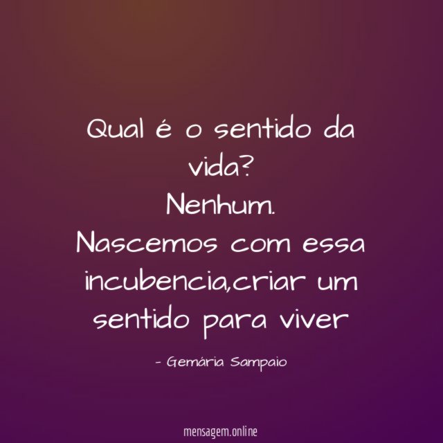 Qual é o sentido da vida