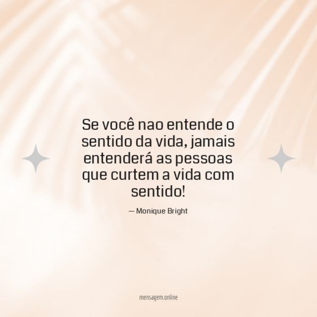 Se você nao entende o sentido da vida