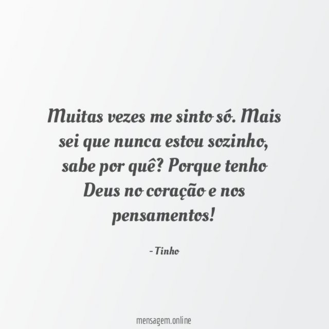 Muitas vezes me sinto só