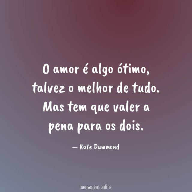 O amor é algo ótimo