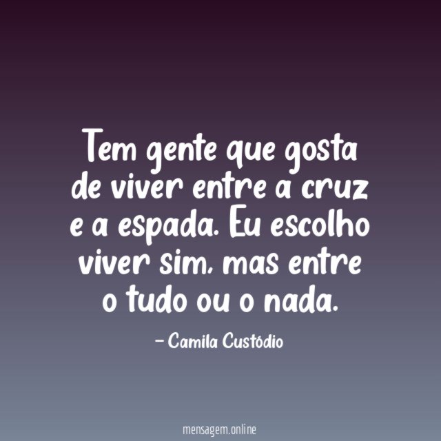 Tem gente que gosta de viver entre a cruz e a espada