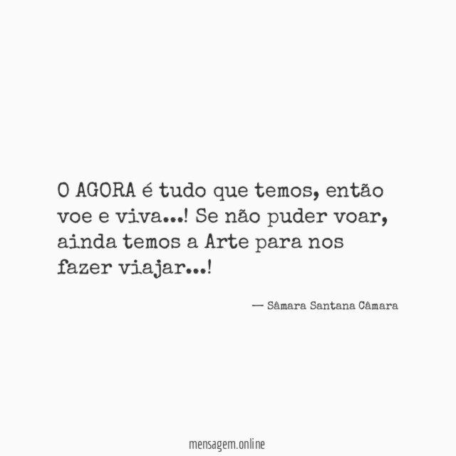 O AGORA é tudo que temos