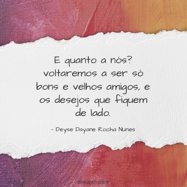 E quanto a nós