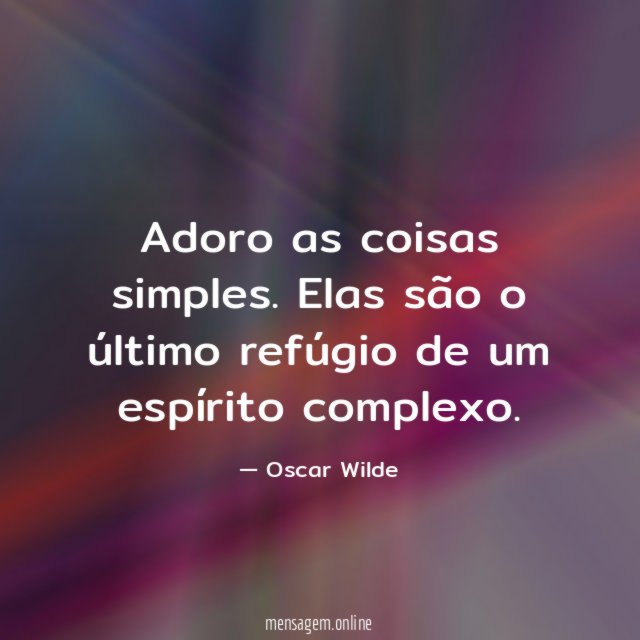 Adoro as coisas simples