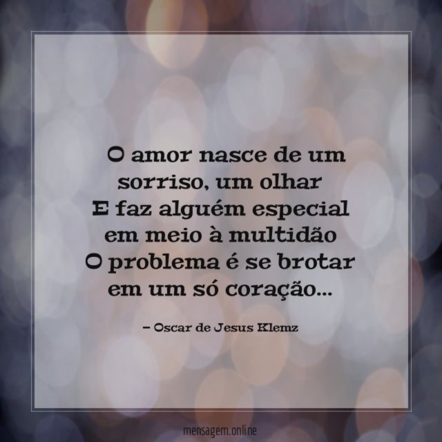” O amor nasce de um sorriso