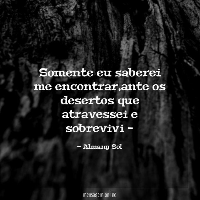 Somente eu saberei me encontrar