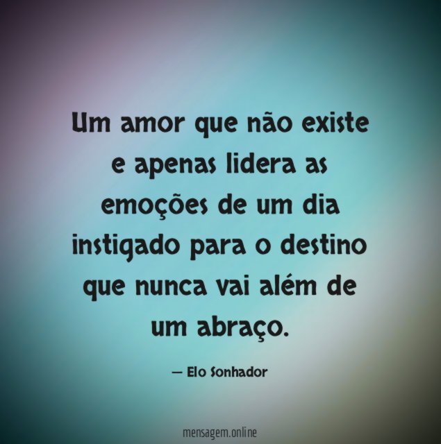 Um amor que não existe e apenas lidera
