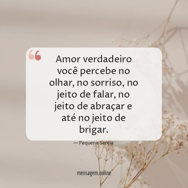 Amor verdadeiro você percebe no olhar