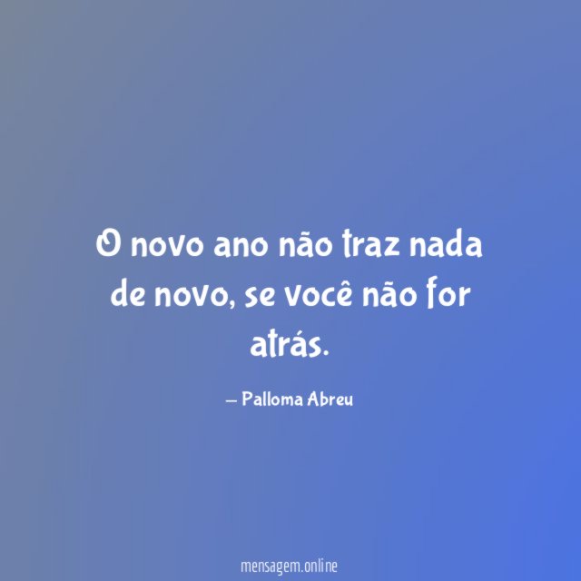 O novo ano não traz nada de novo