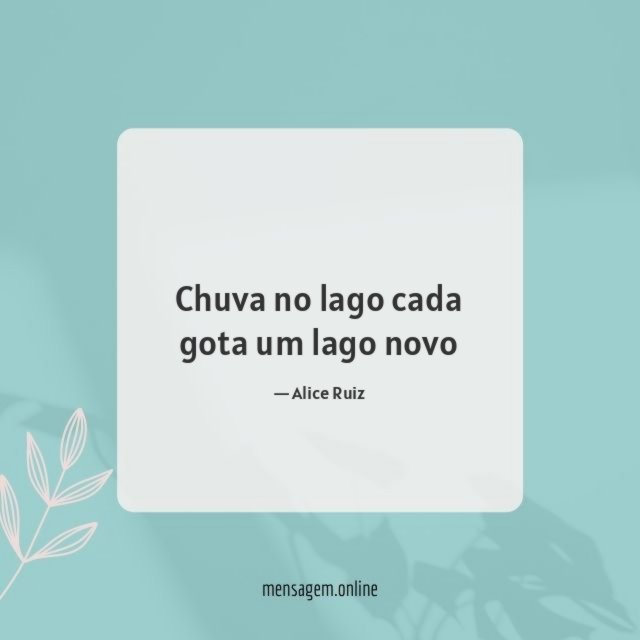 Chuva no lago cada gota um lago novo