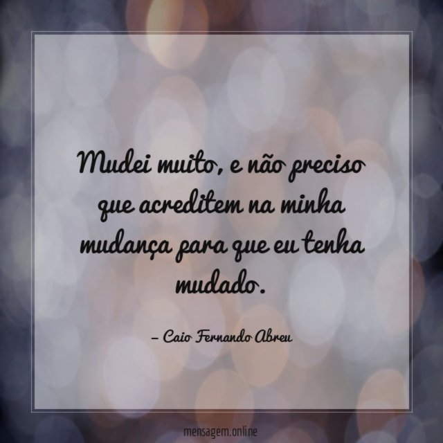 Mudei muito