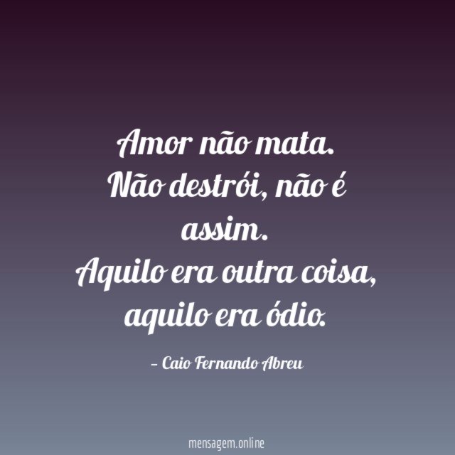 Amor não mata