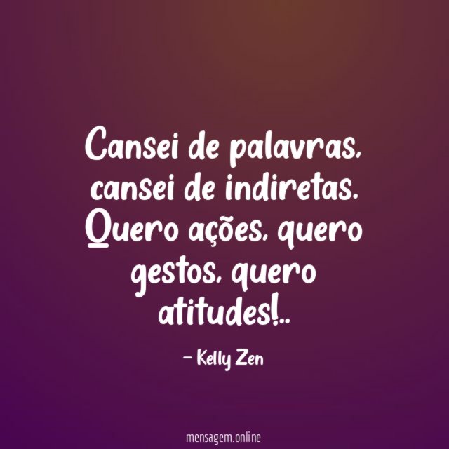 Cansei de palavras