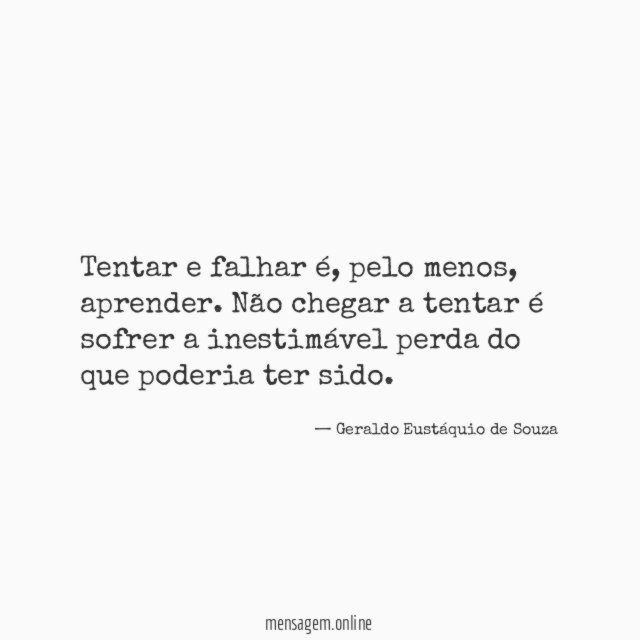 Tentar e falhar é