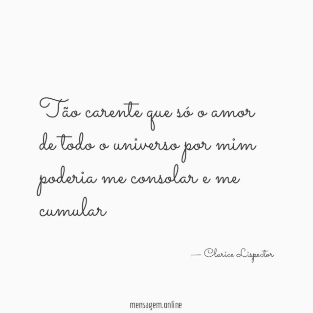 Tão carente que só o amor de todo