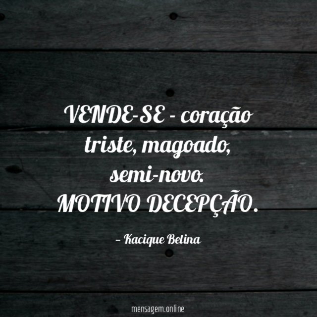 VENDE-SE - coração triste
