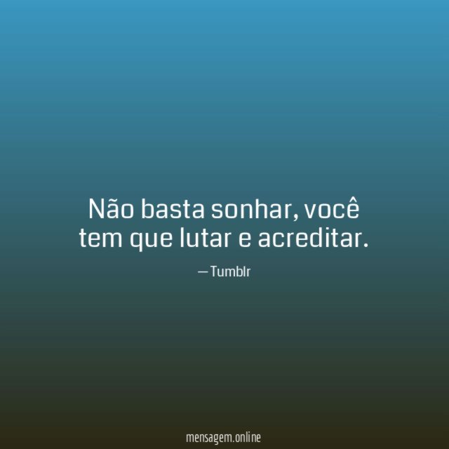 Não basta sonhar