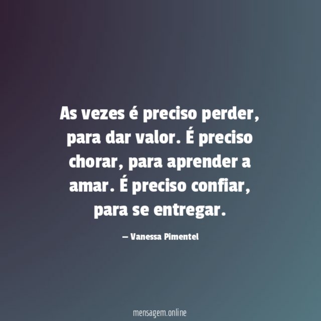 As vezes é preciso perder