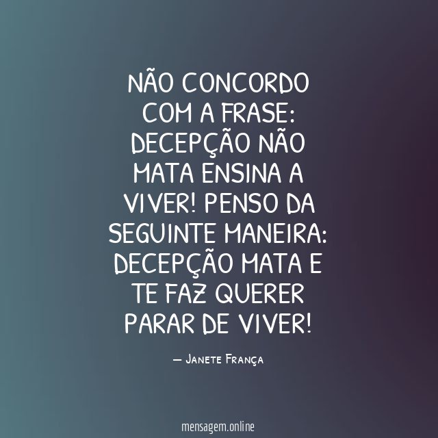 Não concordo com a frase
