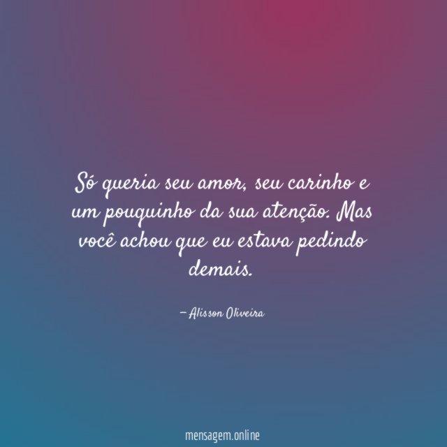 Só queria seu amor