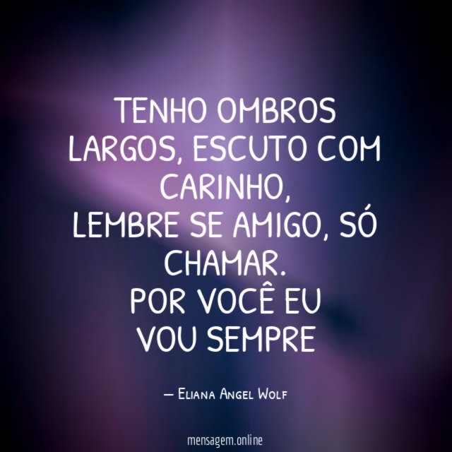 Tenho ombros largos