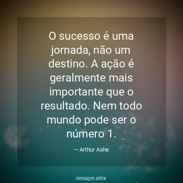 O sucesso é uma jornada