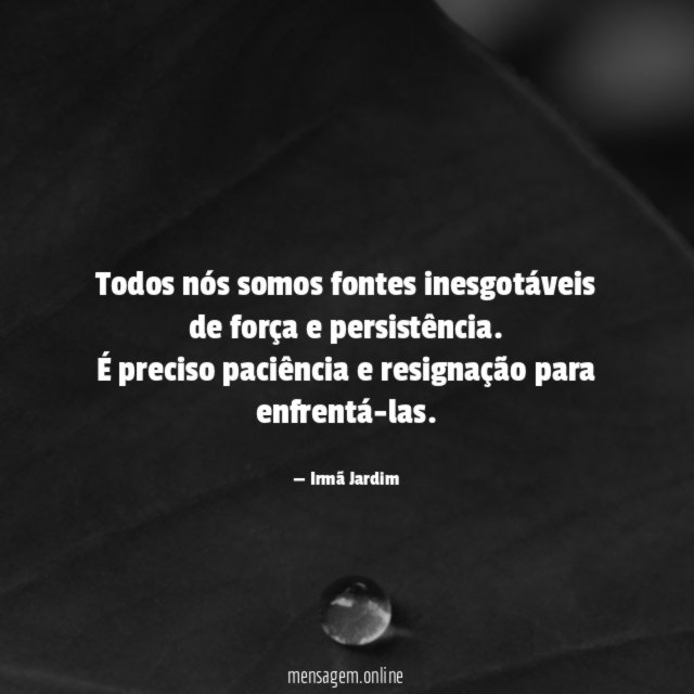 Todos nós somos fontes inesgotáveis de força e persistência