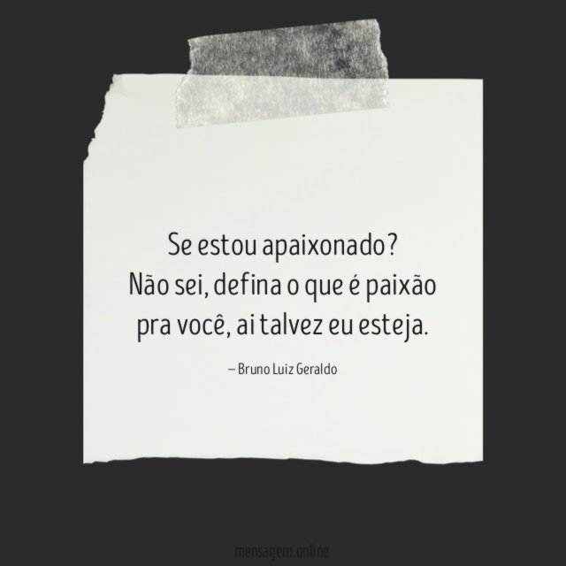 Se estou apaixonado