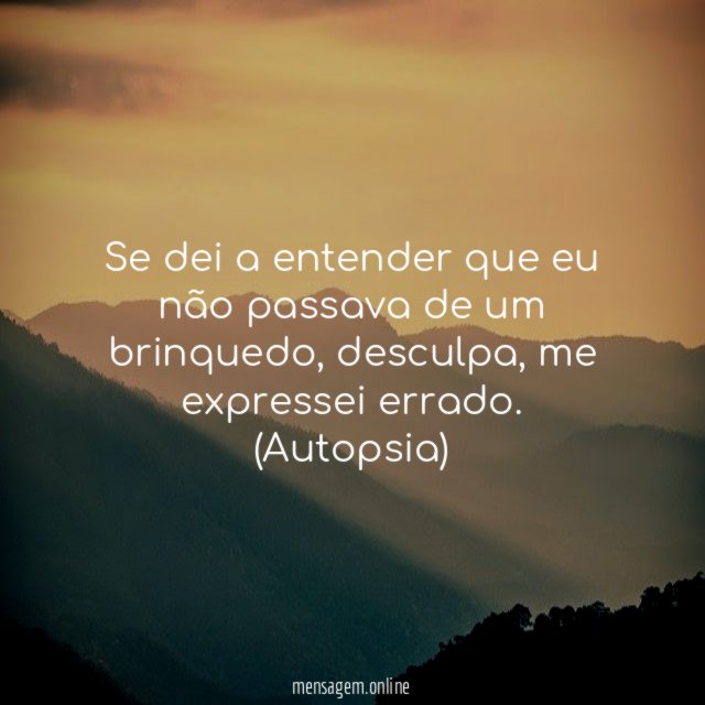 Se dei a entender que eu não passava de um brinquedo