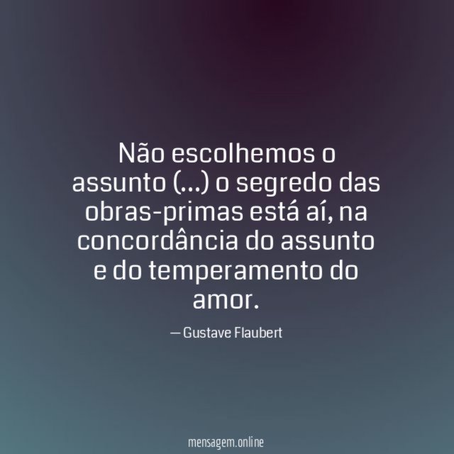 Não escolhemos o assunto (