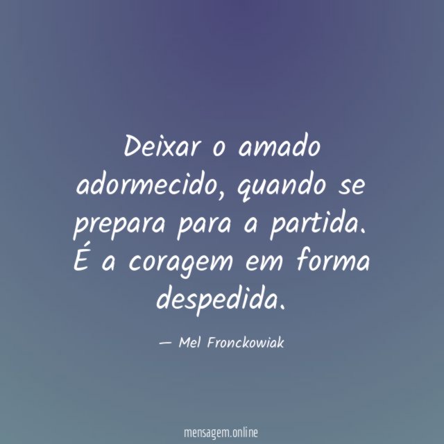 Deixar o amado adormecido