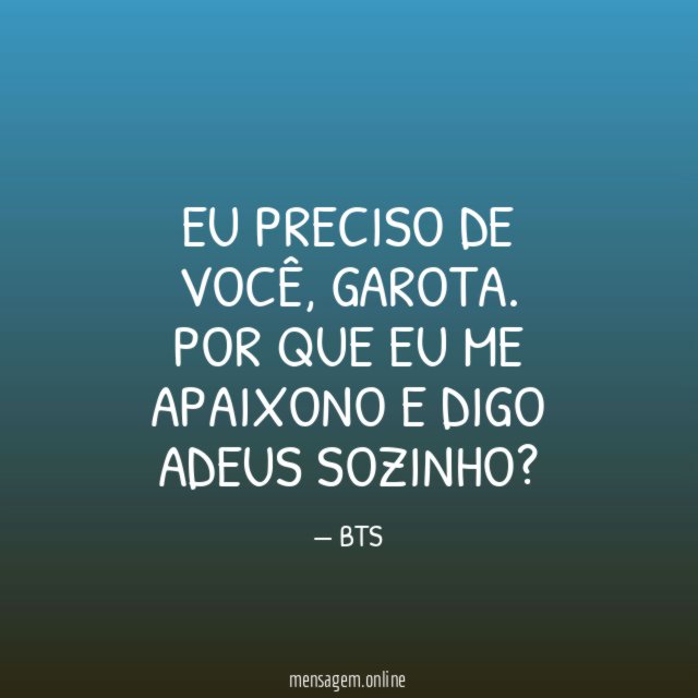 Eu preciso de você