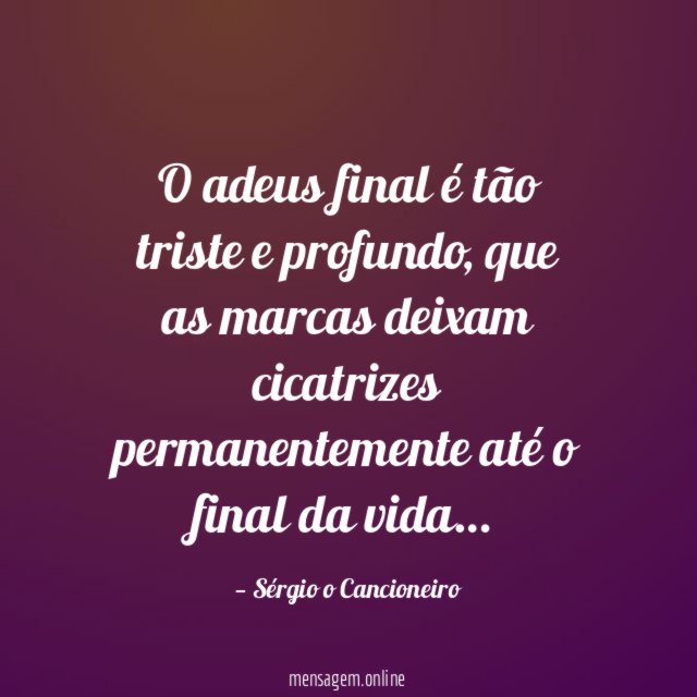 O adeus final é tão triste e profundo