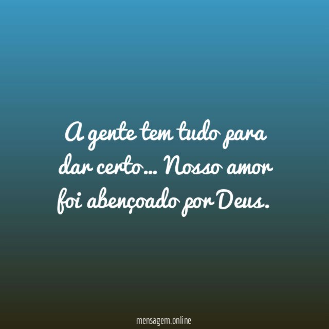 A gente tem tudo para dar certo