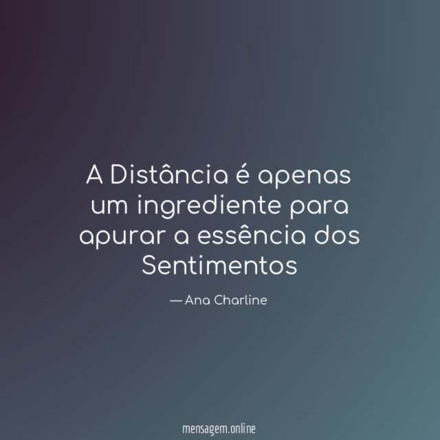 A Distância é apenas um ingrediente para apurar