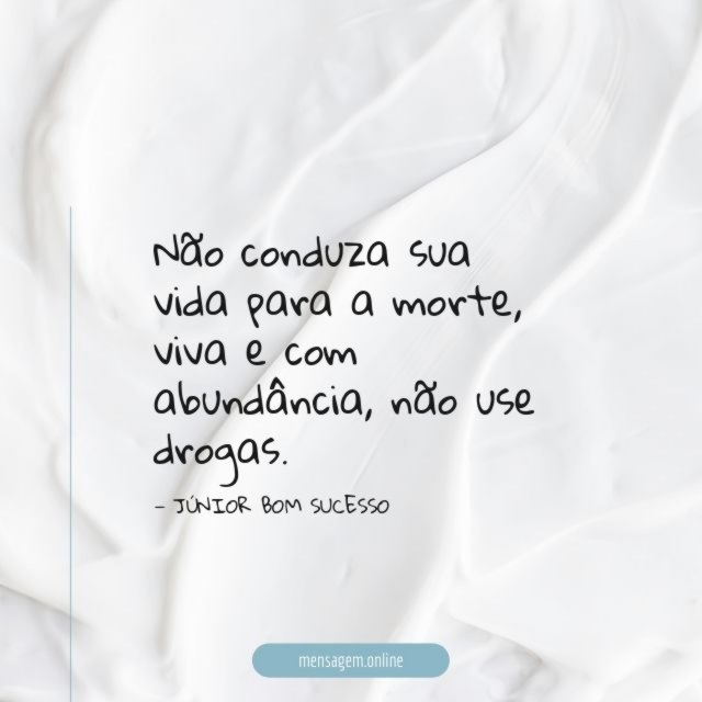 Não conduza sua vida para a morte