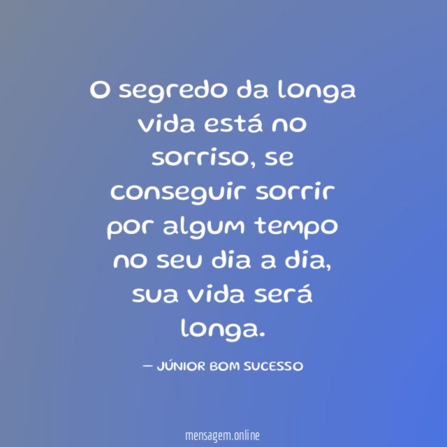 O segredo da longa vida está no sorriso