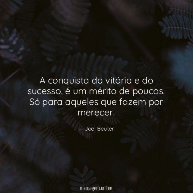 A conquista da vitória e do sucesso
