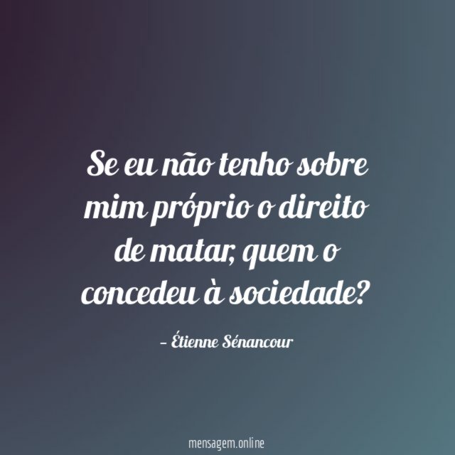 Se eu não tenho sobre mim próprio