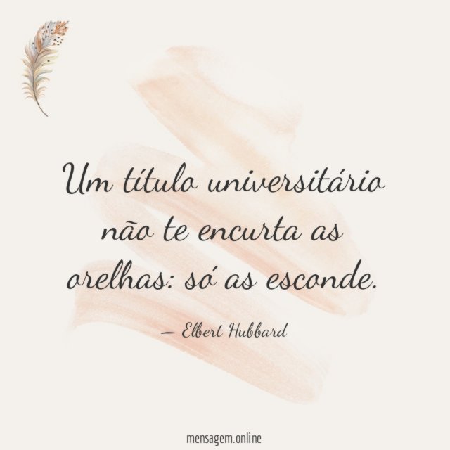Um título universitário não te encurta as orelhas