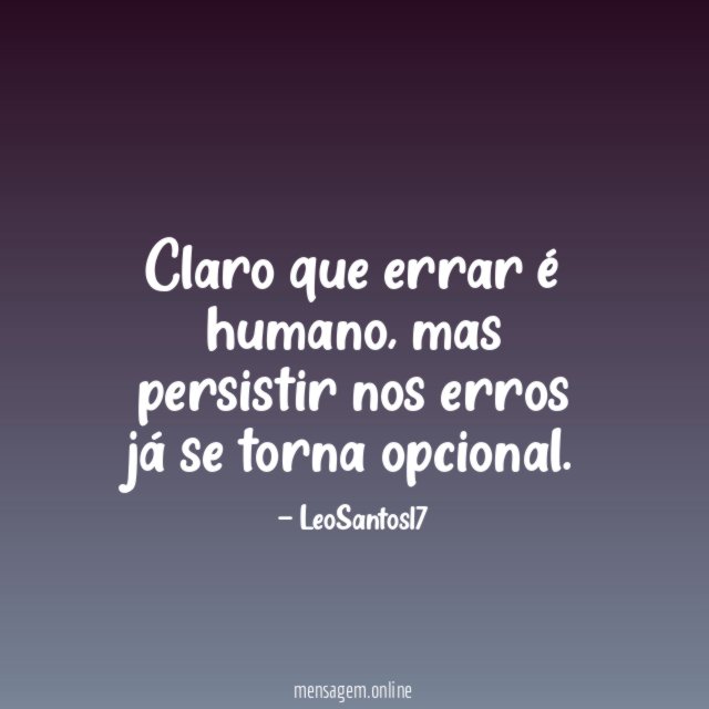 Claro que errar é humano