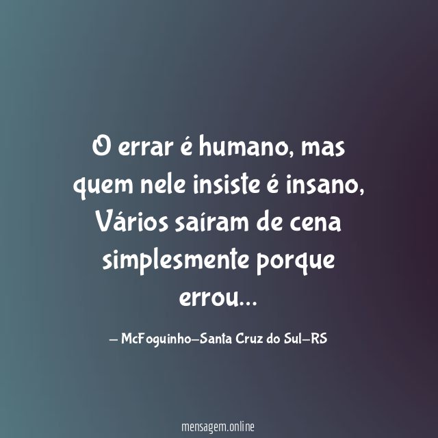 O errar é humano