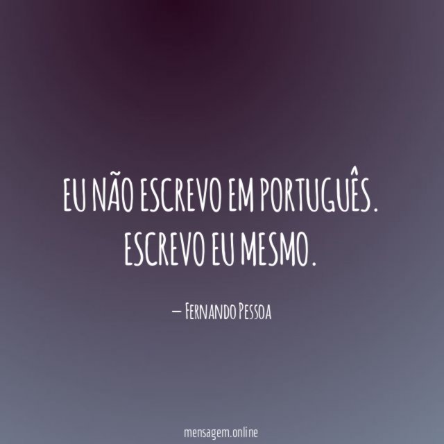 Eu não escrevo em português