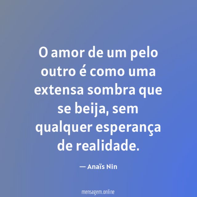 O amor de um pelo outro é como