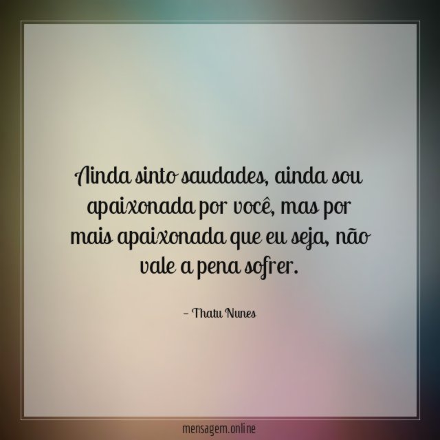 Ainda sinto saudades