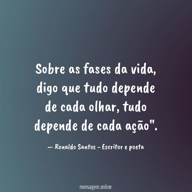 Sobre as fases da vida