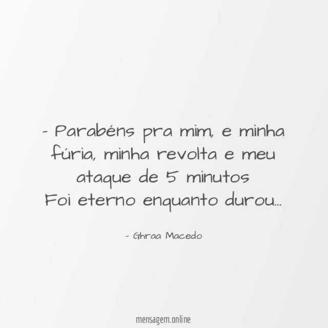 Parabéns pra mim