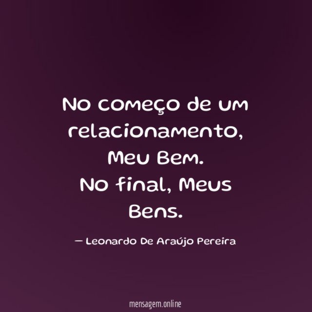 No começo de um relacionamento