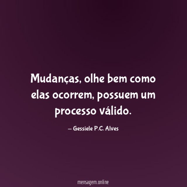 Mudanças